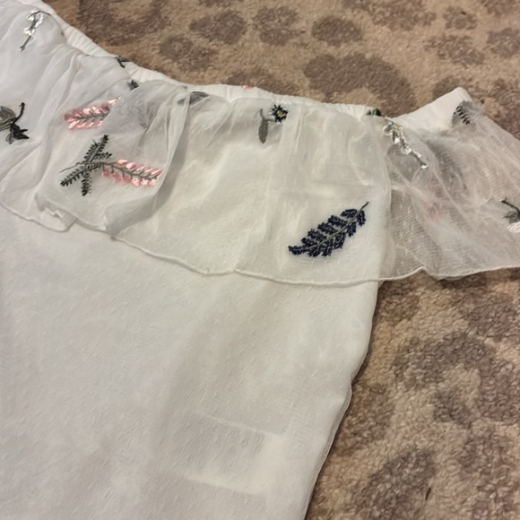 Divided H&M Floral Mesh Off The Shoulder Crop Top - Picture 4 of 6